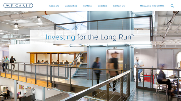 W. P. Carey Website landing page